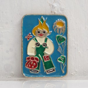 Pin Cipollino, Childrens pins, kerstcadeau, Vintage pin, Stripfiguur
