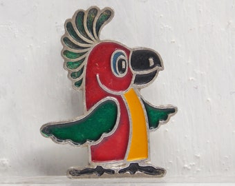 Brooch Parrot, Funny  enamel pin, Bird brooch, Cute brooch