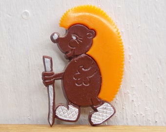 Pin Hedgehog, Childrens pin, Funny pin, Vintage pin, Animals pin, Backpack pin
