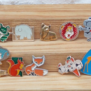 Pinnen set 10 psc, kinder pinnen, vintage accessoires, stripfiguren, dieren pinnen, collectibles badges