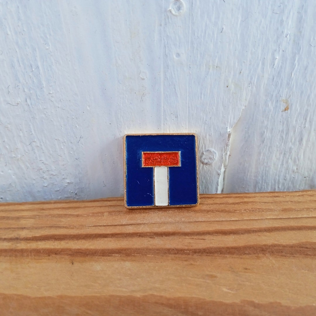 Traffic Laws, Dead End Sign, Childrens Pin, Cute Enamel Pin, Vintage ...