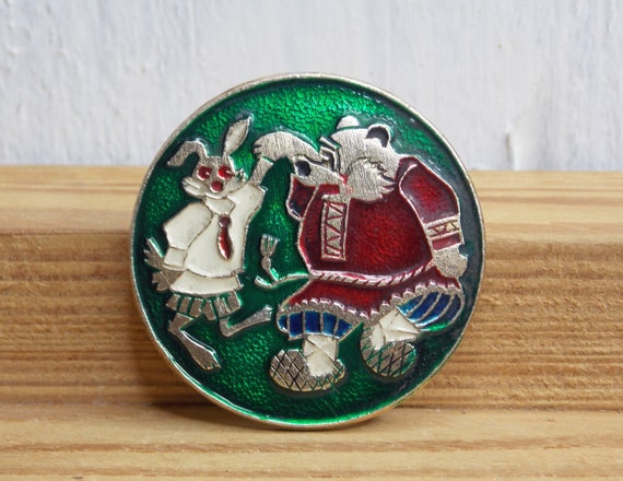 Hare pin, Bear pin, Funny enamel pin, Childrens p… - image 5