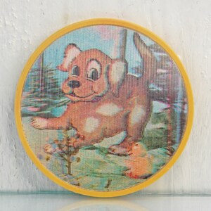 Vintage Stereo Badge, Puppy pin, 3D pin, Dieren pin, Kinder pin, Stripfiguur