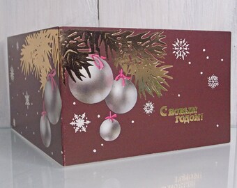 Carte du Nouvel An, Carte postale inutilisée, Paysage d’hiver, Carte de vœux, Carte postale à collectionner, Carte de Noël, 1988