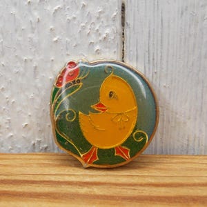 Vintage Pin kaczuszka, śliczna szpilka emaliowana, dziecięca szpilka kaczka. Odznaka kaczka, żółty ptak, ozdoba plecaka.