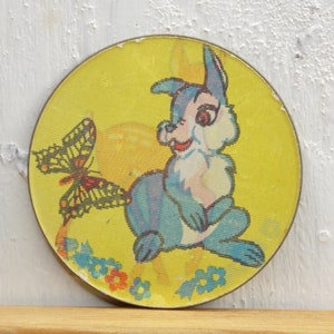 Lenticulaire kinderen speld, Konijn met een vlinder, Cartoon pin, Jonge herten pin, Dieren pin