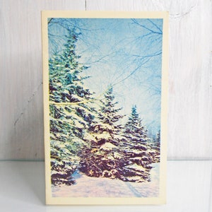 Carte du Nouvel An, Carte postale inutilisée, Forêt d’hiver, Carte de vœux, Carte postale à collectionner, Carte de Noël, 1971