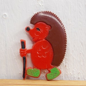 Kinderen vintage pin Egel, Grappige dieren pin, Rugzak pin