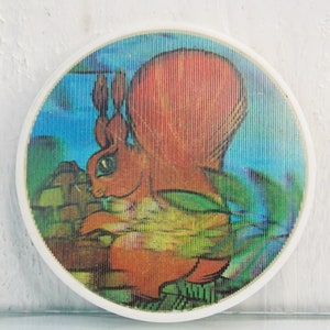 Eekhoornspeld, Stereospeld, Vintage 3D-speld, Kinderspeld, Dierenbadge