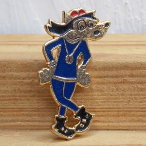 Kinderpin, Wolfpin, Vintage pin, Dierenpin, Kledingdecoratie