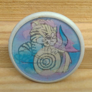 Lenticulaire pin, Kat en papegaai, Rugzakdecoratie, Stripfiguren