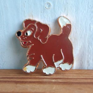 Pin Dog, Funny enamel pin, Childrens animal pin.
