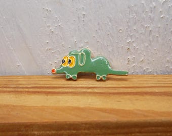 Pin de ratón, Pin infantil, Pin de mochila, Pin vintage, Animales retro, Idea de regalo