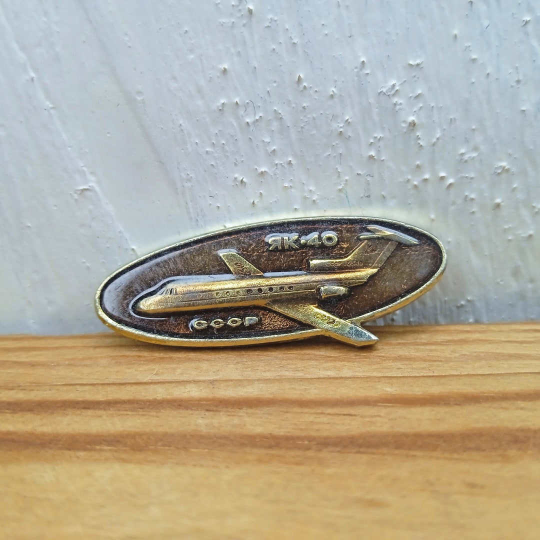 Vintage Pin Aircraft - Yak-40 , Airplane Badge, Aviation Badge, Flying ...