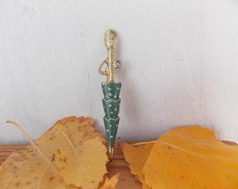 Brooch Umbrella, Childrens funny enamel pin, Vintage metal brooch.