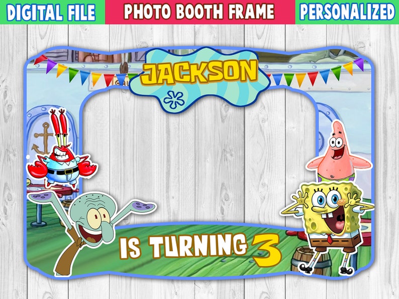 Spongebob Squarepants Photo Booth Spongebob Birthday Photo Etsy