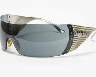 CHRISTIAN DIOR Sunglasses BIKE 4 black silver shield Y2K