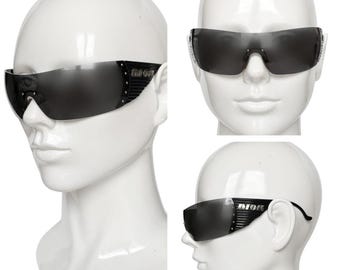 CHRISTIAN DIOR Sunglasses BIKE 4 Black Silver Shield Y2K - Etsy
