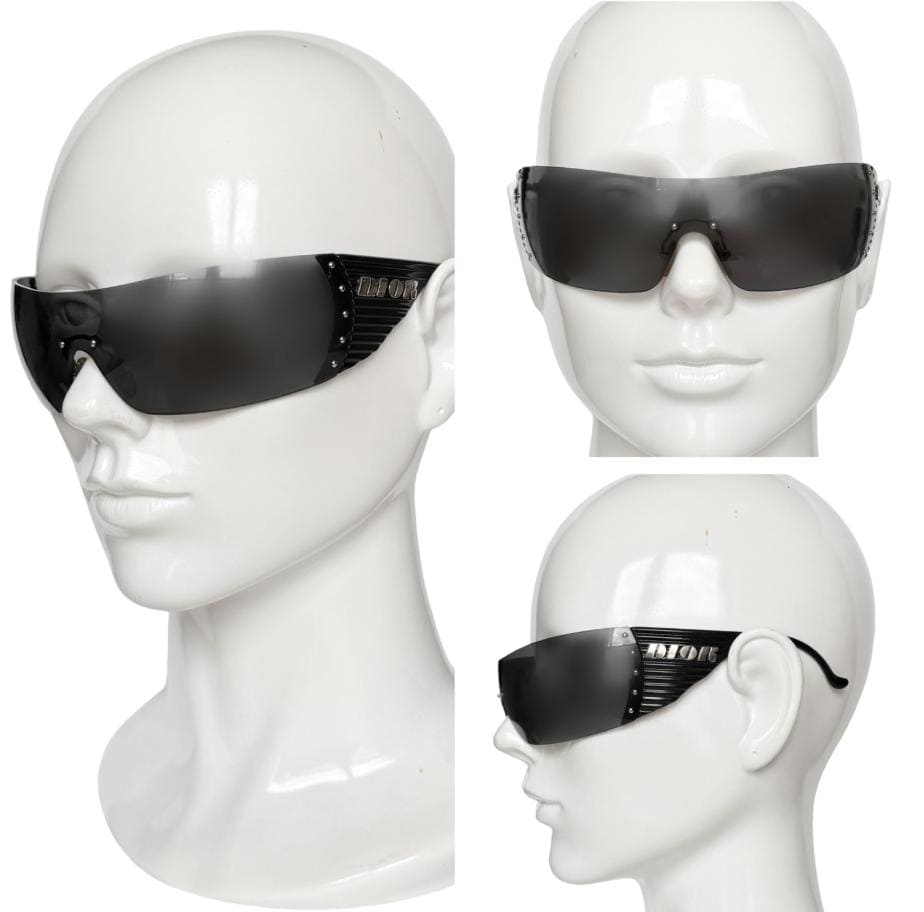 CHRISTIAN DIOR Sunglasses BIKE 4 Black Silver Shield Y2K - Etsy