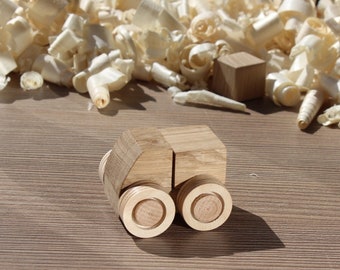 Natural wooden handmade small car.Mini toy best birthday gifts.