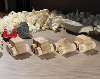 Natural wooden handmade small car.Mini toy best birthday gifts.
