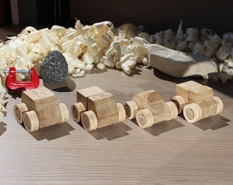 Handmade Oak Wooden Toy Car: Eco-Friendly Birthday Gift