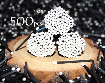White Tip Black Wooden Matches 500pcs– 4,9cm (1.95") Sticks for Candle Use, Weddings & Home Decor
