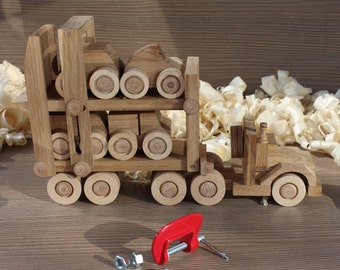 Handmade wooden big toy car.Best gifts for boys birthday.Natural wood toy fun for boys.