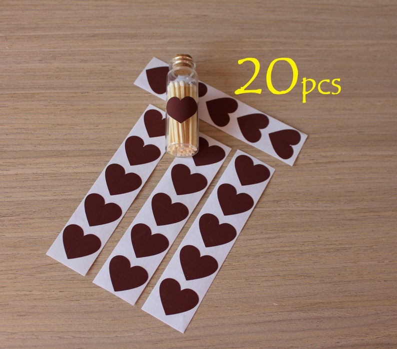 Match striker candle jar crafts brown paper. Self-adhesive brown color heart. 1 striker for handicrafts match holder image 1