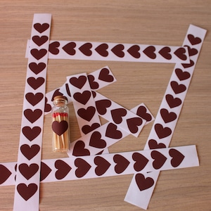 Match striker candle jar crafts brown paper. Self-adhesive brown color heart. 1 striker for handicrafts match holder image 5