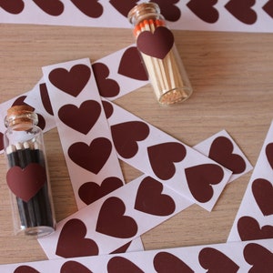 Match striker candle jar crafts brown paper. Self-adhesive brown color heart. 1 striker for handicrafts match holder image 9