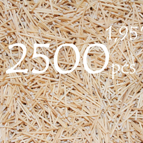 2500 allumettes de mariage en toute sécurité à pointe blanche. Matches de pot de tête de Blanche-Neige. bâtonnets de bois naturel allumettes de bougie de 1,95 po, correspond à l'offre