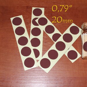 Accendini circolari marroni da 0,79" Carta per accendere i fiammiferi (autoadesiva) 2,0 cm. Fogli di carta per accendere i fiammiferi. Il set contiene 20 pezzi.
