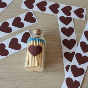 Match striker candle jar crafts brown paper. Self-adhesive brown color heart. 1 striker for handicrafts match holder image 6