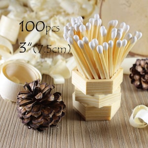 100 White Tip Wooden Matches 7,5cm (3") – For Candles, Weddings & Home Decoration