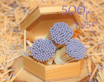 500 ash rose tips wedding candle jar matches.Personalized custom candle gifts basket matches.Lavender tips natural wood sticks 1.95"