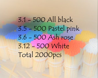 3" 2000pcs matches colorful tips.  Special order, Special agreement.