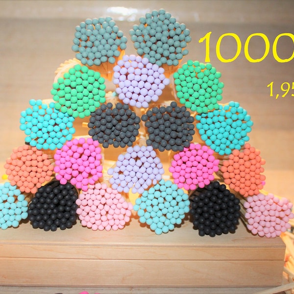 1000 Colorful tips wedding party design matches. candle matches.Jar matches.Smoking accessories.Rainbow color tips natural wood sticks 1.95"