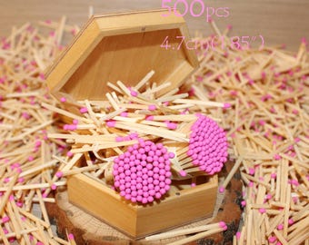 500 Barbie Pink Tip Holzstäbchen 4.7 cm Kerzenleuchter für Homedecor