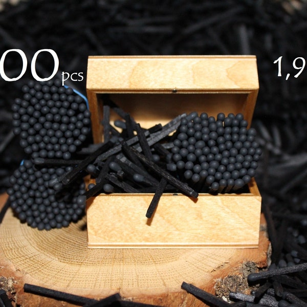500 black tips design party favors crafts wedding Halloween decor black matches. Matches are good for crafts making apothecary's jars. 1.95"