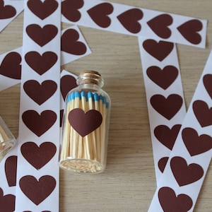 "Match Striker Kerze im ""Einmachglas"" basteln braunes Papier." Selbstklebende braune Farbe Herz. 1"(2,5 cm) Streichholz für Bastelarbeiten Streichholzhalter