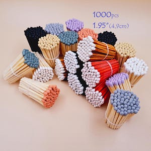 Colored Tip Matches- 1000pcs (10 Colors x 100pcs, 4.9cm. 1,95&quot;) for Candles, Weddings & Home Decor