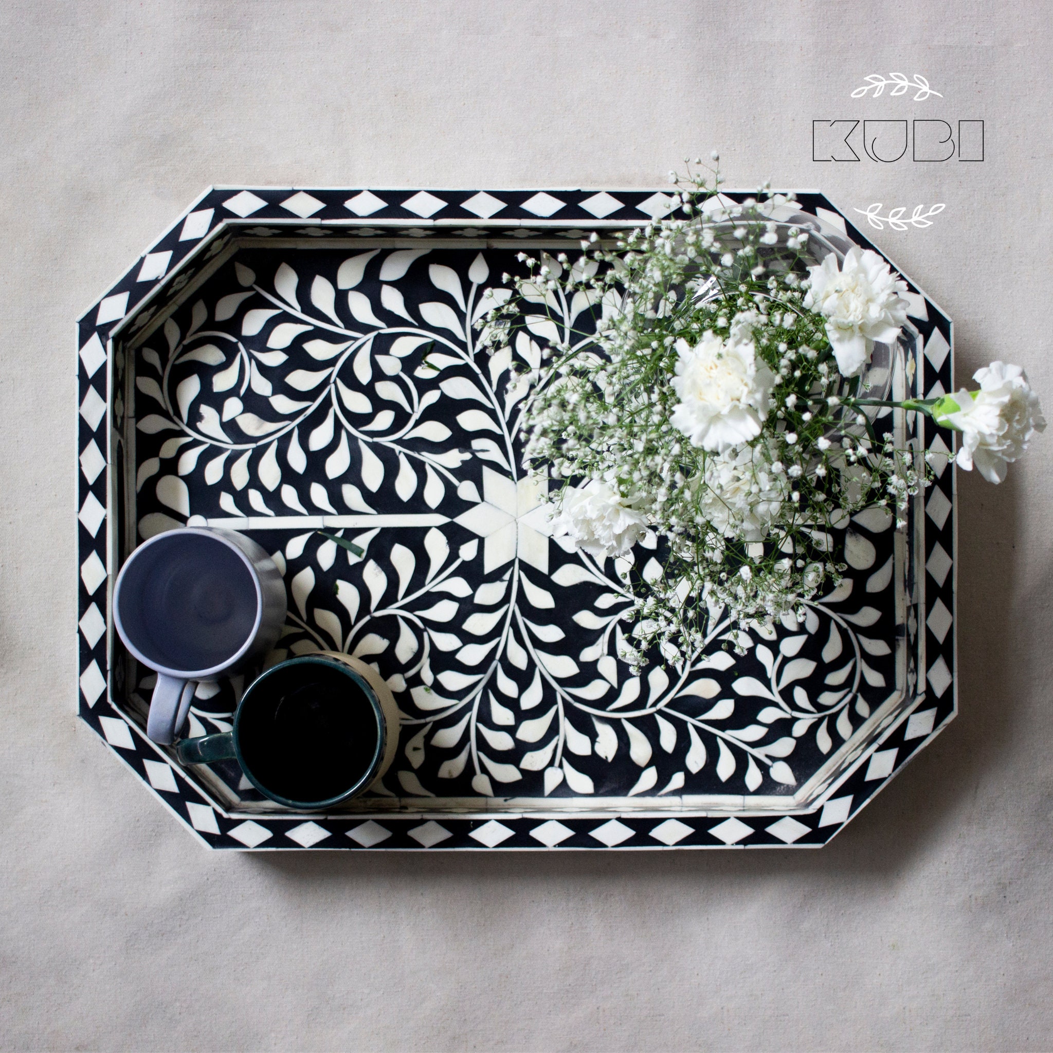 Plateau d'incrustation d'os