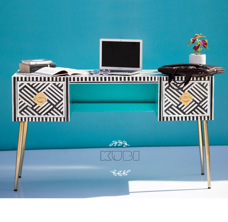 Bone Inlay Desk Bone Inlay Work Desk Bone Inlay Optical Etsy