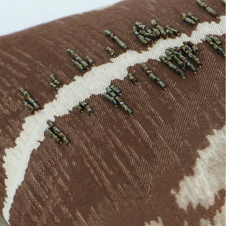 Clio Jacquard Brown Cushion