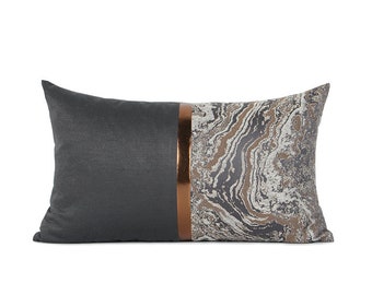 Grey Marble Cushion Contemporary Pillow Case Rectangle Modern Cushion Cover Rustic cushion for livingroom 30x50cm