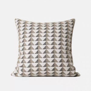 Zigzag Blue Cushion Contemporary Wool Pillow Case 50x50cm