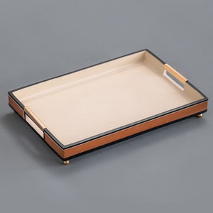 Rio Leather & Resin Tray - Tan