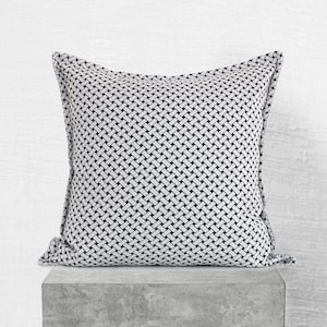 Geometrisch zwart en grijs kussen abstract sierkussenhoes moderne kussenhoes 50 x 50 cm