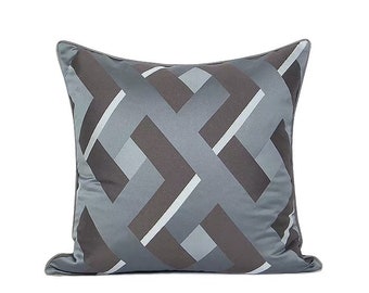 Geometric Blue Cushion Rectangle Throw Pillow Case Modern Pillow 30x50cm